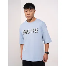 Street 808 By Pantaloons Blue Boxy Fit Printed T-Shirt-picture-38