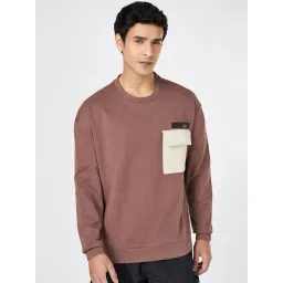 Street 808 By Pantaloons Brown Cotton Comfort Fit Colour Block T-Shirt-picture-18