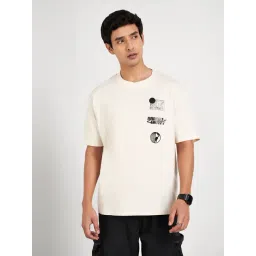 Street 808 By Pantaloons Egret Cotton Boxy Fit Printed T-Shirt-picture-32