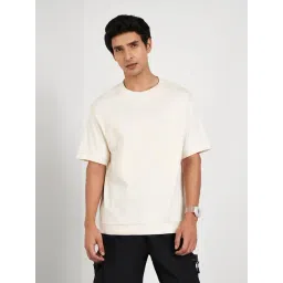 Street 808 By Pantaloons Egret Cotton Comfort Fit Logo Printed T-Shirt-picture-33