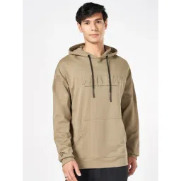 Street 808 By Pantaloons Green Cotton Loose Fit Texture Hooded Sweatshirt-picture-34