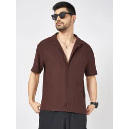 Street 808 by Pantaloons Men Spread Collar Solid Relaxed Fit Casual Shirt-picture-36