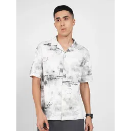 Street 808 By Pantaloons Off-White Cotton Relaxed Fit Printed Shirt-picture-18
