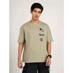Street 808 By Pantaloons Seagrass Cotton Boxy Fit Printed T-Shirt-picture-34