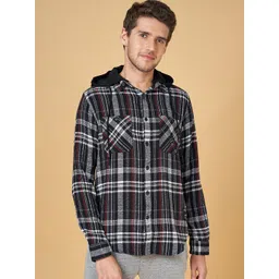 Street 808 by Pantaloons Tartan Checked Spread Collar Long Sleeves Cotton Casual Shirt-picture-38
