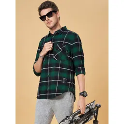 Street 808 by Pantaloons Tartan Checks Checked Cotton Casual Shirt-picture-36