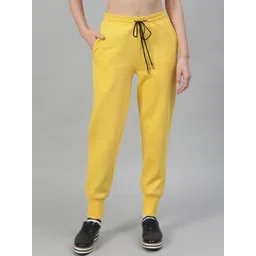 street 9 basics STREET 9 Women Yellow Regular Fit Solid Joggers-picture-32