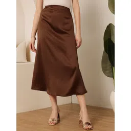 STREET 9 A-Line Midi Satin Skirt-picture-13