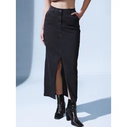 STREET 9 Denim Straight Maxi Skirt-picture-11