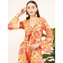 STREET 9 Floral Printed Tie Up Neck Jumpsuit-picture-16