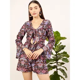STREET 9 Floral Printed Tie Up Neck Jumpsuit-picture-17