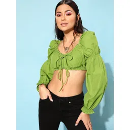 STREET 9 Green Solid Top-picture-35