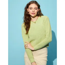 STREET 9 Ribbed Acrylic Crop Pullover-picture-29