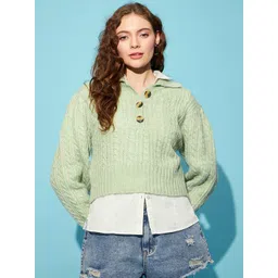 STREET 9 Ribbed Acrylic Crop Pullover-picture-40