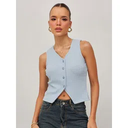 STREET 9 Ribbed Cotton Fitted Crop Top-picture-10