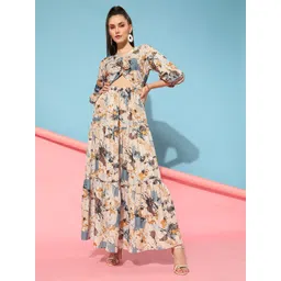 STREET 9 Women Beige Floral Dress-picture-40