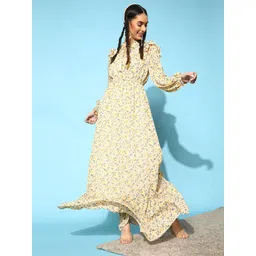 STREET 9 Women Bright Yellow Floral Dress-picture-18