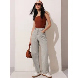 STREET 9 Women Comfort Straight Fit Mid-Rise No Fade Non Stretchable Jeans-picture-37