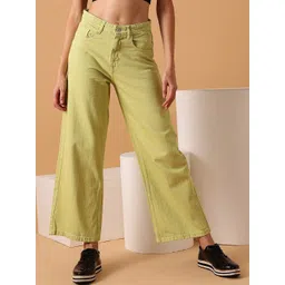 STREET 9 Women Comfort Wide Leg Clean Look Pure Cotton Jeans-picture-20