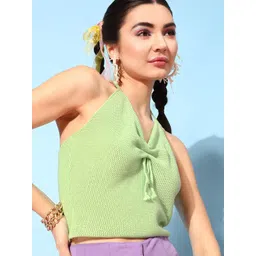 STREET 9 Women Gorgeous Green Solid Top-picture-34