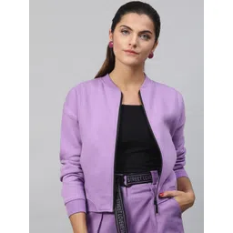 STREET 9 Women Lavender Printed Lightweight Bomber image 1