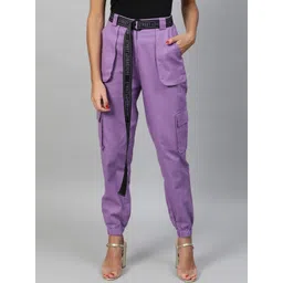 STREET 9 Women Lavender Regular Fit Solid Joggers-picture-30