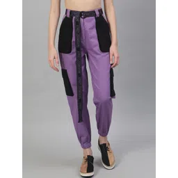 STREET 9 Women Lavender Regular Fit Solid Regular Trousers-picture-31