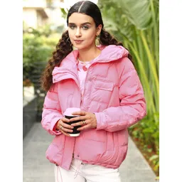 STREET 9 Women Pink Puffer Jacket-picture-38