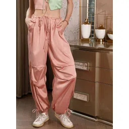 STREET 9 Women Pink Relaxed Flared Pleated Parallel Trousers-picture-36