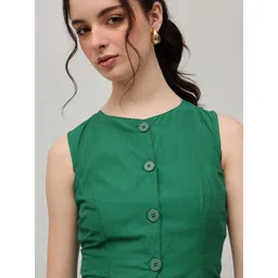 STREET 9 Women Round Neck Sleeveless Cotton Top-picture-31