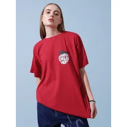 STREET 9 Women V-Neck Applique T-shirt-picture-16