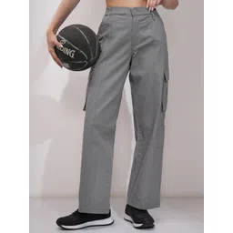 Street By Tokyo Talkies Women Straight Fit High-Rise Cargos Trousers-picture-32