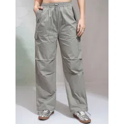 Street By Tokyo Talkies Women Straight Fit High-Rise Pleated Cargos Trousers-picture-31