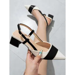 Street Style Store Colourblocked PU Block Pumps-picture-34