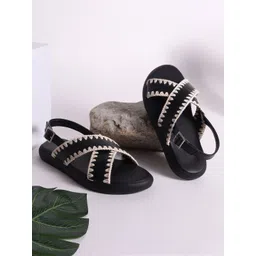 Street Style Store Women Open Toe Backstrap Flats-picture-17