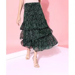 street9 Women Self Design Layered Green Skirt-picture-17