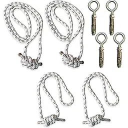 Streetup India® Cotton Wall Ropes Set of 4 for Iyengar/Restorative Yoga| Anti-Gravity White (With Fastner)-picture-37