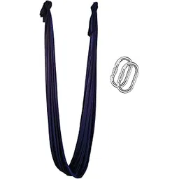 Streetup India® Lycra Fabric Aerial Swing/Yoga Hamock With 20 Feet Long Fabric With Carabiner Neavy Blue-picture-30