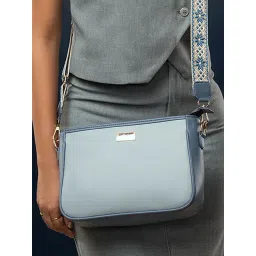 Strokes by Namrata Mehta Blue Small Cross Body Bag-picture-10