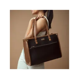 Strokes by Namrata Mehta Charcoal Caramel Box Tote bag-picture-30