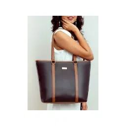 Strokes by Namrata Mehta Charcoal Caramel Tote Bag-picture-26