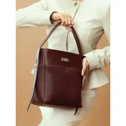 Strokes by Namrata Mehta Deep brown Medium Bucket Bag-picture-40