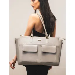 Strokes by Namrata Mehta Graphite Grey Extra Large Tote Bag-picture-32