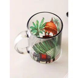 Strokes by Namrata Mehta Green Floral Printed Glass Transparent Mug 350 ml-picture-22
