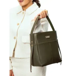 Strokes by Namrata Mehta Olive Green Medium Bucket Bag-picture-35