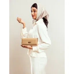 Strokes by Namrata Mehta Taupe Small Clutch-picture-18