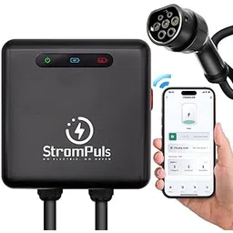 Strompuls 7.5kW EV Charger, Smart App, 32A, 1 Phase, 5M TPU Cable, Adjustable Amp, Indicator Light, WiFi BT, IP65,RCD A + 6ma DC, Emergency Earthing Off Option,5 Years Warranty* (Black)-picture-14
