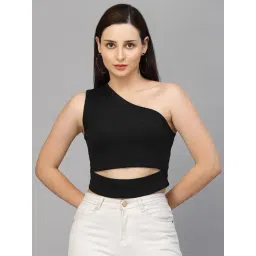 Strong & Brave Black Cotton Regular Fit Crop Top-picture-13