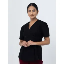 Strong & Brave Black Cotton Solid Top-picture-36