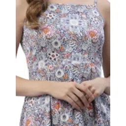 Strong & Brave Multicolor Floral Print A Line Dress image 5